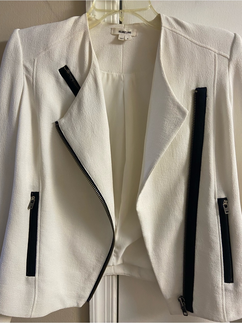 Helmut Lang Moto Jacket Blazer Zip Up Size 2 - Picture 3 of 8